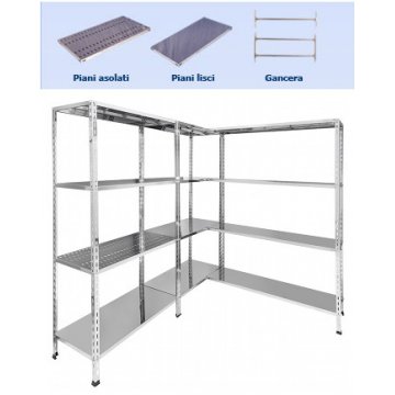 Scaffalature in acciaio inox a bulloni