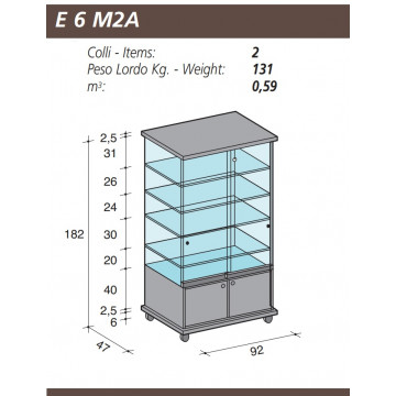 Vetrina mod. Easy con mobiletto - art. E6M2A