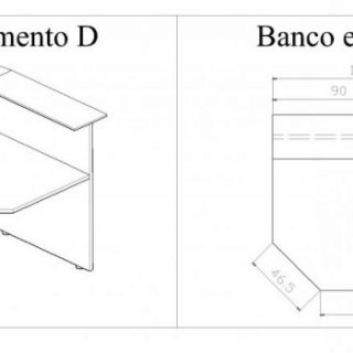 Banco reception mod. Abako - Modulo D